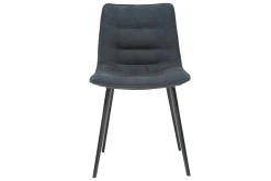 Miliboo Chaise Design-Chaises design en tissu effet velours gris foncé et métal noir (lot de 2) PARKER