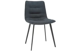 Miliboo Chaise Design-Chaises design en tissu effet velours gris foncé et métal noir (lot de 2) PARKER