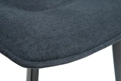 Miliboo Chaise Design-Chaises design en tissu effet velours gris foncé et métal noir (lot de 2) PARKER