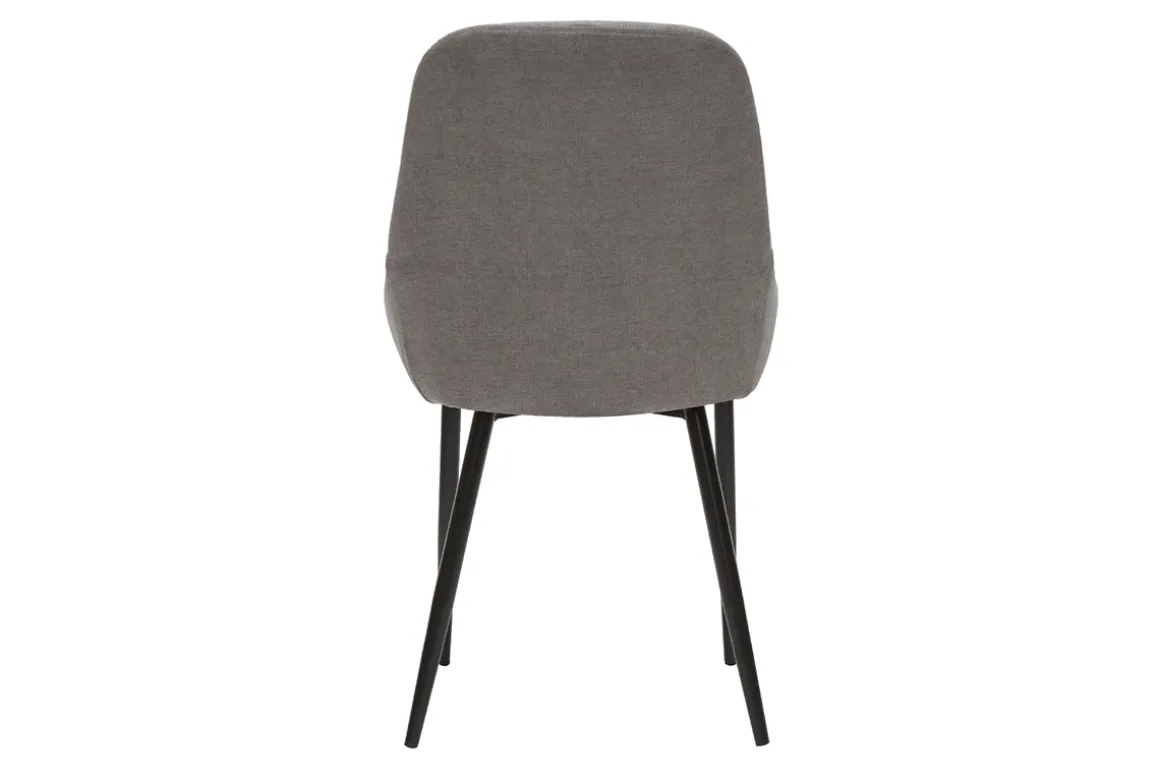 Miliboo Chaise Design-Chaises design en tissu effet velours gris et métal noir (lot de 2) HOLO