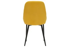 Miliboo Chaise Design-Chaises design en tissu effet velours jaune moutarde et métal noir (lot de 2) HOLO