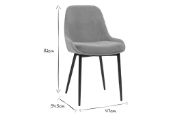 Miliboo Chaise Design-Chaises design en tissu effet velours jaune moutarde et métal noir (lot de 2) HOLO