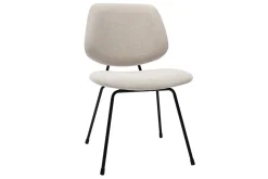 Miliboo Chaise Design-Chaises design en tissu effet velours beige et métal noir (lot de 2) BARNET
