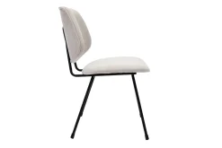 Miliboo Chaise Design-Chaises design en tissu effet velours beige et métal noir (lot de 2) BARNET