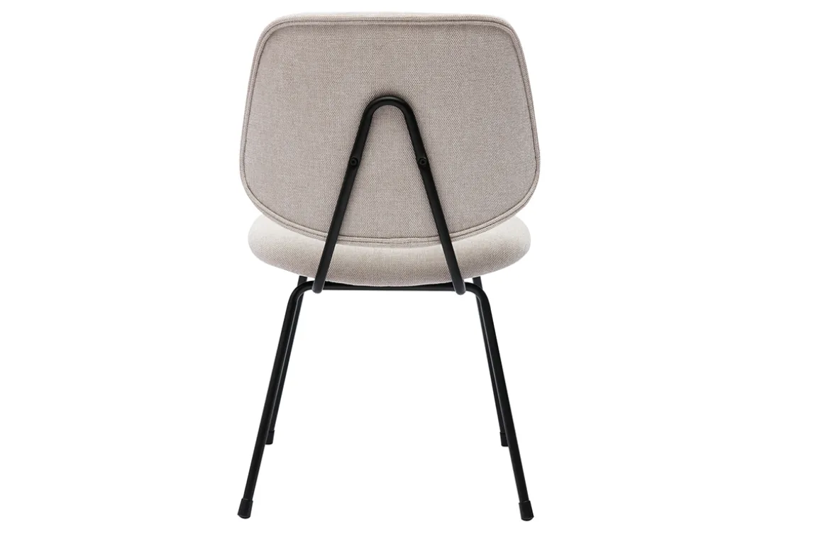 Miliboo Chaise Design-Chaises design en tissu effet velours beige et métal noir (lot de 2) BARNET