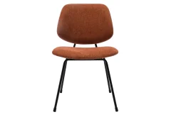 Miliboo Chaise Design-Chaises design en tissu effet velours terre brûlée et métal noir (lot de 2) BARNET