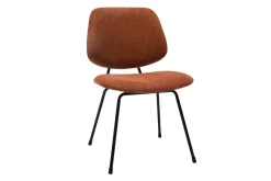 Miliboo Chaise Design-Chaises design en tissu effet velours terre brûlée et métal noir (lot de 2) BARNET