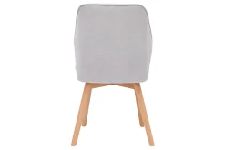 Miliboo Chaise Design-Chaises design en tissu effet velours gris et bois clair (lot de 2) FANETTE