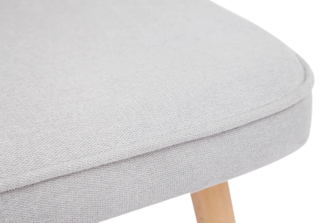 Miliboo Chaise Design-Chaises design en tissu effet velours gris et bois clair (lot de 2) FANETTE