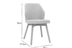 Miliboo Chaise Design-Chaises design en tissu effet velours gris et bois clair (lot de 2) FANETTE