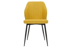 Miliboo Chaise Design-Chaises design en tissu effet velours jaune moutarde et métal noir (lot de 2) FANETTE