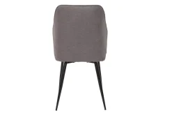 Miliboo Chaise Design-Chaises design en tissu effet velours gris et métal noir (lot de 2) FANETTE