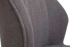 Miliboo Chaise Design-Chaises design en tissu effet velours gris et métal noir (lot de 2) FANETTE