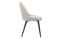 Miliboo Chaise Design-Chaises design en tissu effet velours beige et métal noir (lot de 2) REEZ