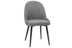 Miliboo Chaise Design-Chaises design en tissu effet velours gris et métal noir (lot de 2) REEZ