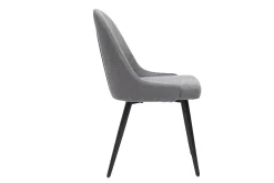 Miliboo Chaise Design-Chaises design en tissu effet velours gris et métal noir (lot de 2) REEZ