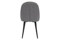 Miliboo Chaise Design-Chaises design en tissu effet velours gris et métal noir (lot de 2) REEZ