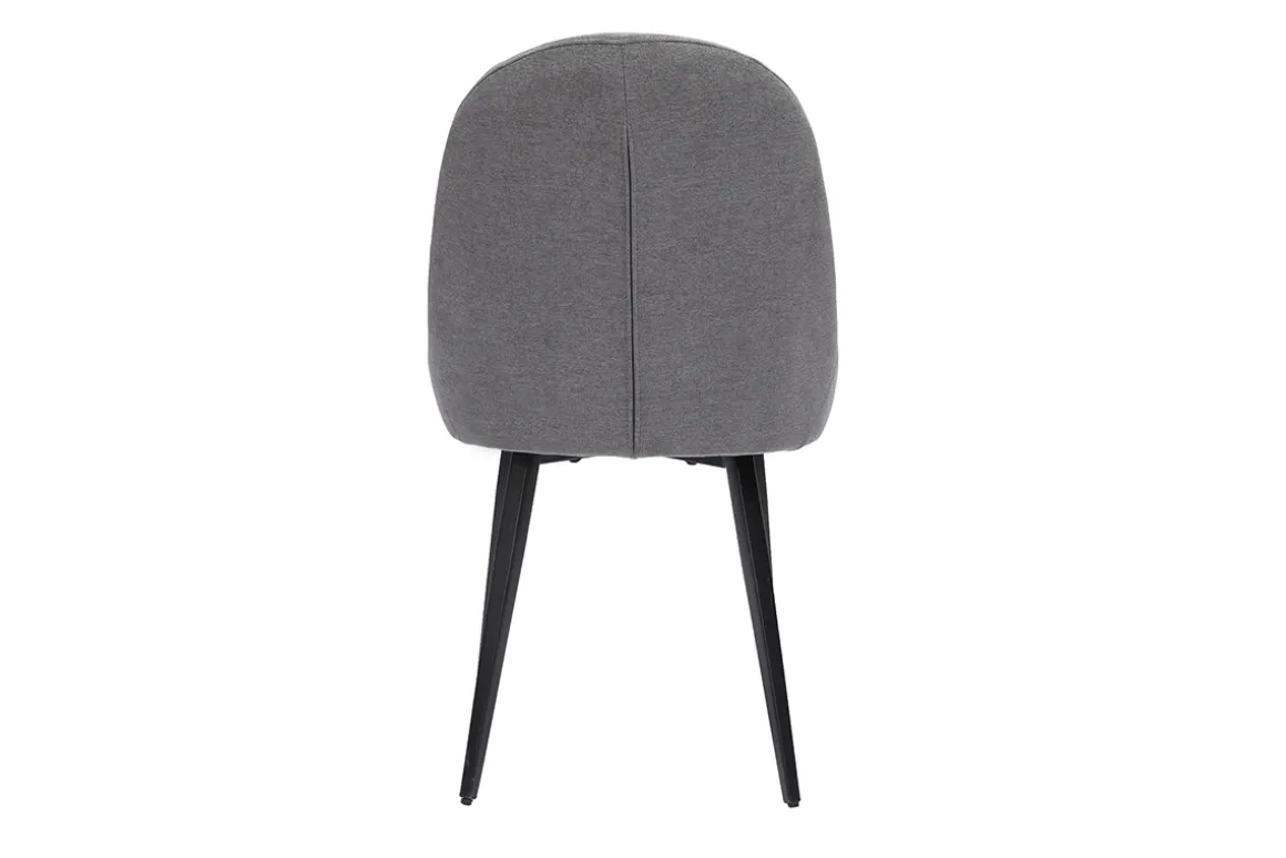 Miliboo Chaise Design-Chaises design en tissu effet velours gris et métal noir (lot de 2) REEZ