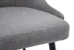 Miliboo Chaise Design-Chaises design en tissu effet velours gris et métal noir (lot de 2) REEZ