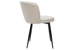 Miliboo Chaise Design-Chaises design en tissu effet velours beige et métal noir (lot de 2) SERIF