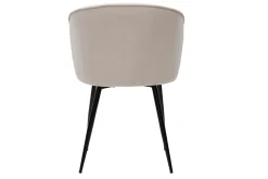 Miliboo Chaise Design-Chaises design en tissu effet velours beige et métal noir (lot de 2) SERIF