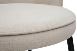 Miliboo Chaise Design-Chaises design en tissu effet velours beige et métal noir (lot de 2) SERIF