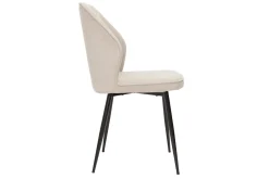 Miliboo Chaise Design-Chaises design en tissu effet velours beige et métal noir (lot de 2) FANETTE