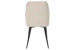 Miliboo Chaise Design-Chaises design en tissu effet velours beige et métal noir (lot de 2) FANETTE