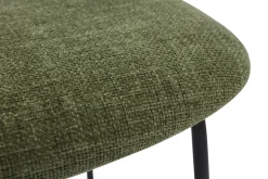 Miliboo Chaise Design-Chaises design en tissu effet velours texturé vert kaki, métal noir et cannage rotin (lot de 2) MIRANDA