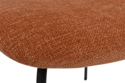 Miliboo Chaise Design-Chaises design en tissu effet velours texturé terre brulée, métal noir et cannage rotin (lot de 2) MIRANDA