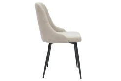 Miliboo Chaise Design-Chaises design en tissu effet velours beige naturel et métal noir (lot de 2) CULT