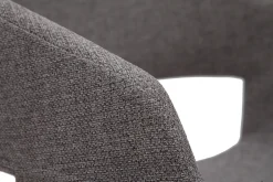 Miliboo Chaise Design-Chaises design en tissu gris et pieds en bois foncé noyer (lot de 2) SLAM