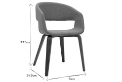 Miliboo Chaise Design-Chaises design en tissu gris et pieds en bois foncé noyer (lot de 2) SLAM