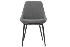 Miliboo Chaise Design-Chaises design en tissu gris et métal noir (lot de 2) HOLO