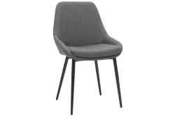 Miliboo Chaise Design-Chaises design en tissu gris et métal noir (lot de 2) HOLO