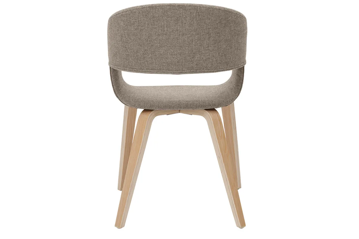 Miliboo Chaise Design-Chaises design en tissu taupe et bois clair (lot de 2) SLAM