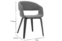 Miliboo Chaise Design-Chaises design en tissu taupe et bois clair (lot de 2) SLAM