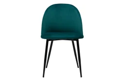 Miliboo Chaise Design-Chaises design en tissu velours bleu pétrole et métal noir (lot de 2) JOVI