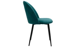 Miliboo Chaise Design-Chaises design en tissu velours bleu pétrole et métal noir (lot de 2) JOVI