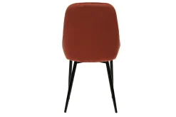 Miliboo Chaise Design-Chaises design en tissu velours rouge tomette et métal noir (lot de 2) HOLO