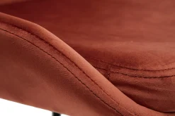 Miliboo Chaise Design-Chaises design en tissu velours rouge tomette et métal noir (lot de 2) HOLO