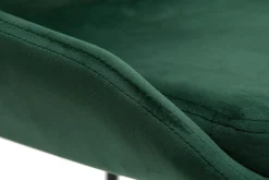 Miliboo Chaise Design-Chaises design en tissu velours vert foncé et métal noir (lot de 2) HOLO