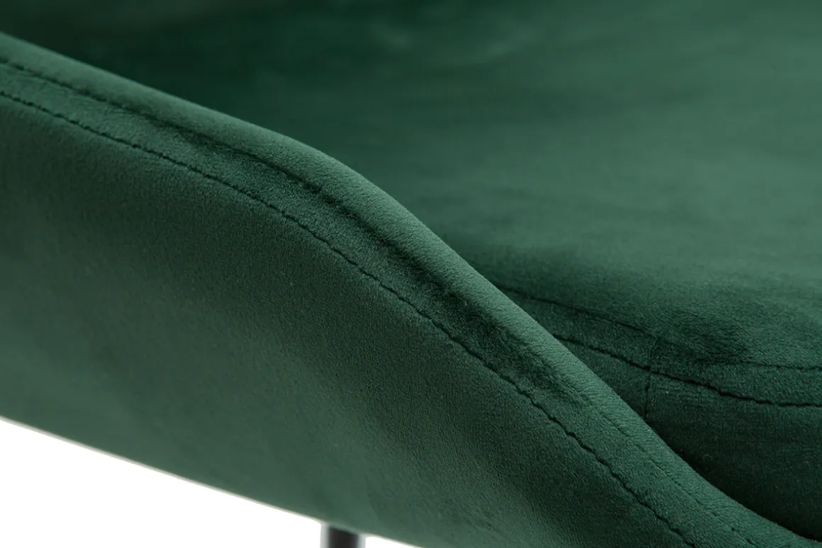 Miliboo Chaise Design-Chaises design en tissu velours vert foncé et métal noir (lot de 2) HOLO