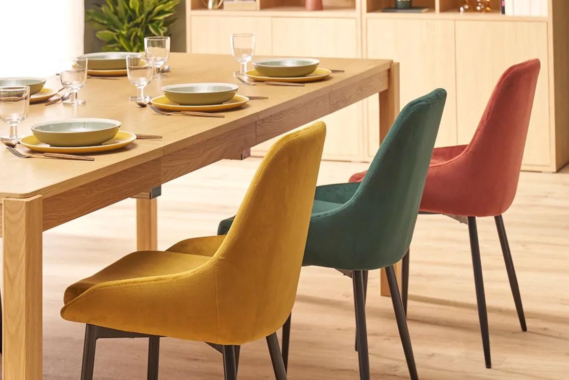 Miliboo Chaise Design-Chaises design en tissu velours vert foncé et métal noir (lot de 2) HOLO