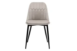 Miliboo Chaise Design-Chaises design en tissu velours taupe et métal noir (lot de 2) FUSE