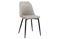 Miliboo Chaise Design-Chaises design en tissu velours taupe et métal noir (lot de 2) FUSE