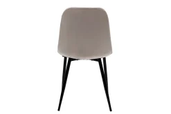 Miliboo Chaise Design-Chaises design en tissu velours taupe et métal noir (lot de 2) FUSE