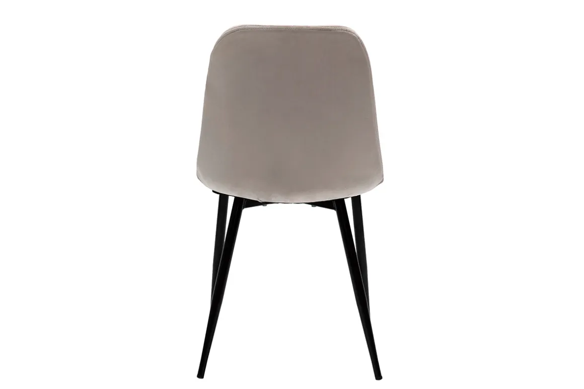 Miliboo Chaise Design-Chaises design en tissu velours taupe et métal noir (lot de 2) FUSE