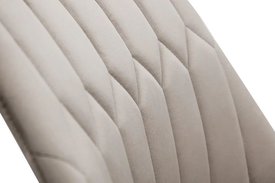 Miliboo Chaise Design-Chaises design en tissu velours taupe et métal noir (lot de 2) FUSE