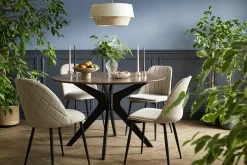 Miliboo Chaise Design-Chaises design en tissu velours taupe et métal noir (lot de 2) FUSE